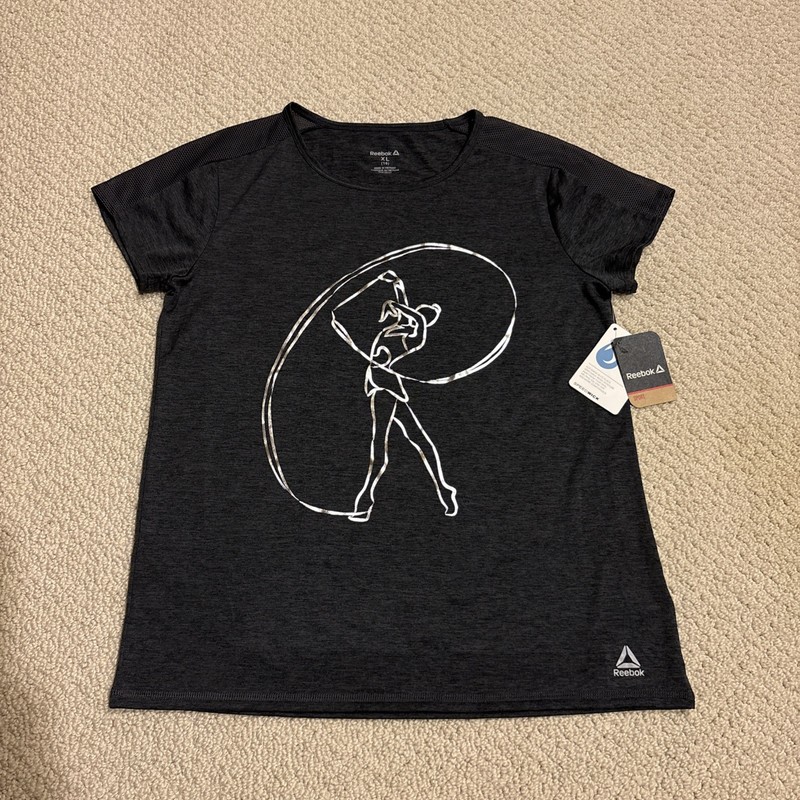 REEBOK Sport New Girls XL 16 Gray Speedwick Short Sleeve Performance T-Shirt NWT