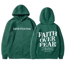 Faith over fear Hoodie Fashionable Hoodie  Bible verse Hoodie