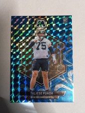 2024 Panini Mosaic - Rookies Taliese Fuaga #314 Reactive Blue Mosaic Prizm (RC)