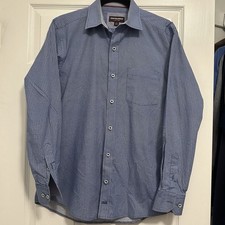 Johnston & Murphy Button Down Shirt Men Small Blue Soft Stitched Buisness Shirt
