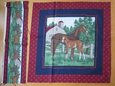 Patchworkstoff - Panel - Pferde - VIP Cranston Print  -1