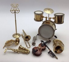 Lot d'instruments de musique miniatures maison de poupées échelle 1:12