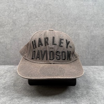 Harley-Davidson Mens 2XL Herringbone Baseball Cap Gray Black 97603-23VM Hat