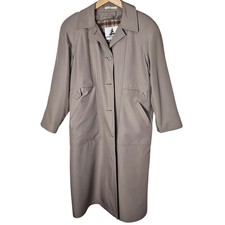VTG MIsty Harbor trench coat womens size 12P plaid zip out lining 