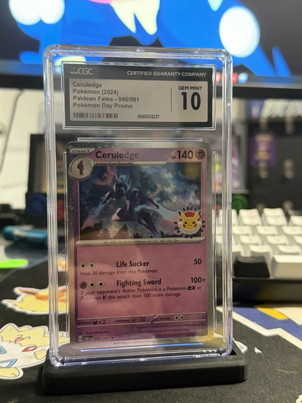 2024 Pokémon TCG Paldean Fates Ceruledge Pokemon Day Promo CGC Gem Mint 10