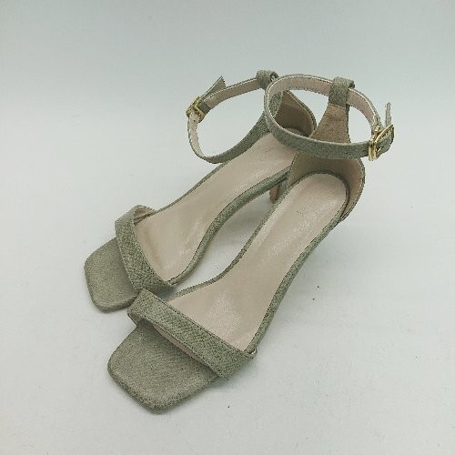 Ur'S Python Pattern Square Toe High Heel Belt Str… - image 1