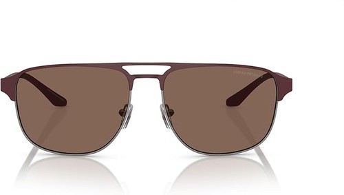 EA2144 EMPORIO ARMANI SUNGLASSES MATTE GUNMETAL BORDEAUX | DARK BRONZE METAL - Picture 2 of 4