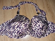 Gorgeous beige purple DEBENHAMS Padded Underwired bikini Top size 34F