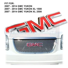 Front Grille Emblem 2007-2014 For Yukon XL Red Chrome Nameplate Badge 22761717