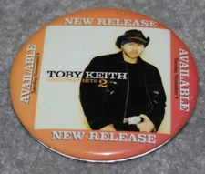 TOBY KEITH GREATEST HITS 2 METAL PINBACK BUTTON