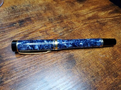 1st Series PARKER DUOFOLD Roller Ball Pen INTERNATIONAL Blue Marble Needs Refill