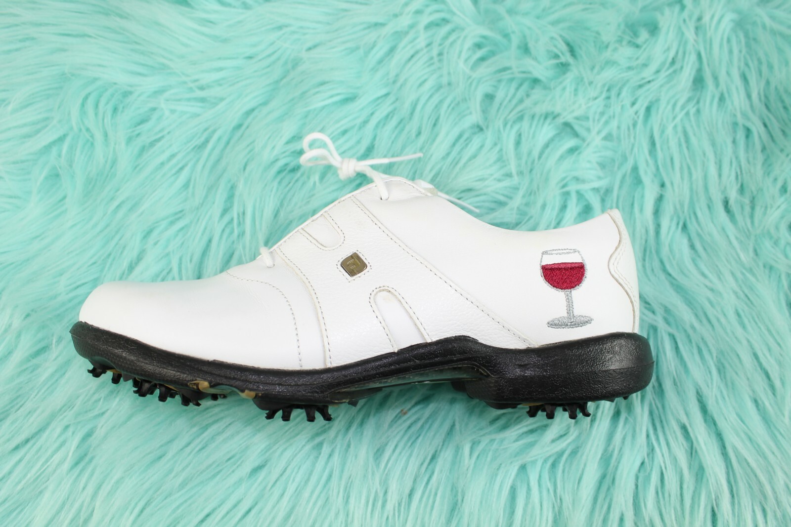 Footjoy Dryjoys FJ Tour Women's Sz 7 Golf Shoes White/Black Custom