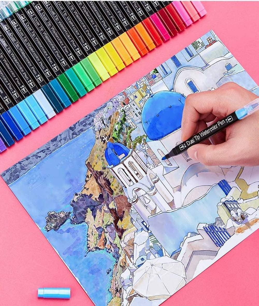 Dual Tip Markers for Kids, Washable Set, Art with Stand Portable Box, Gift for K
