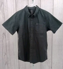 RVCA Boy's Fit Black, Short Sleeve, Button up Shirt XL, AD9