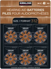 Kirkland Signature Size 312 Zinc Air 1.45V Hearing Aid Batteries (48 Batteries)