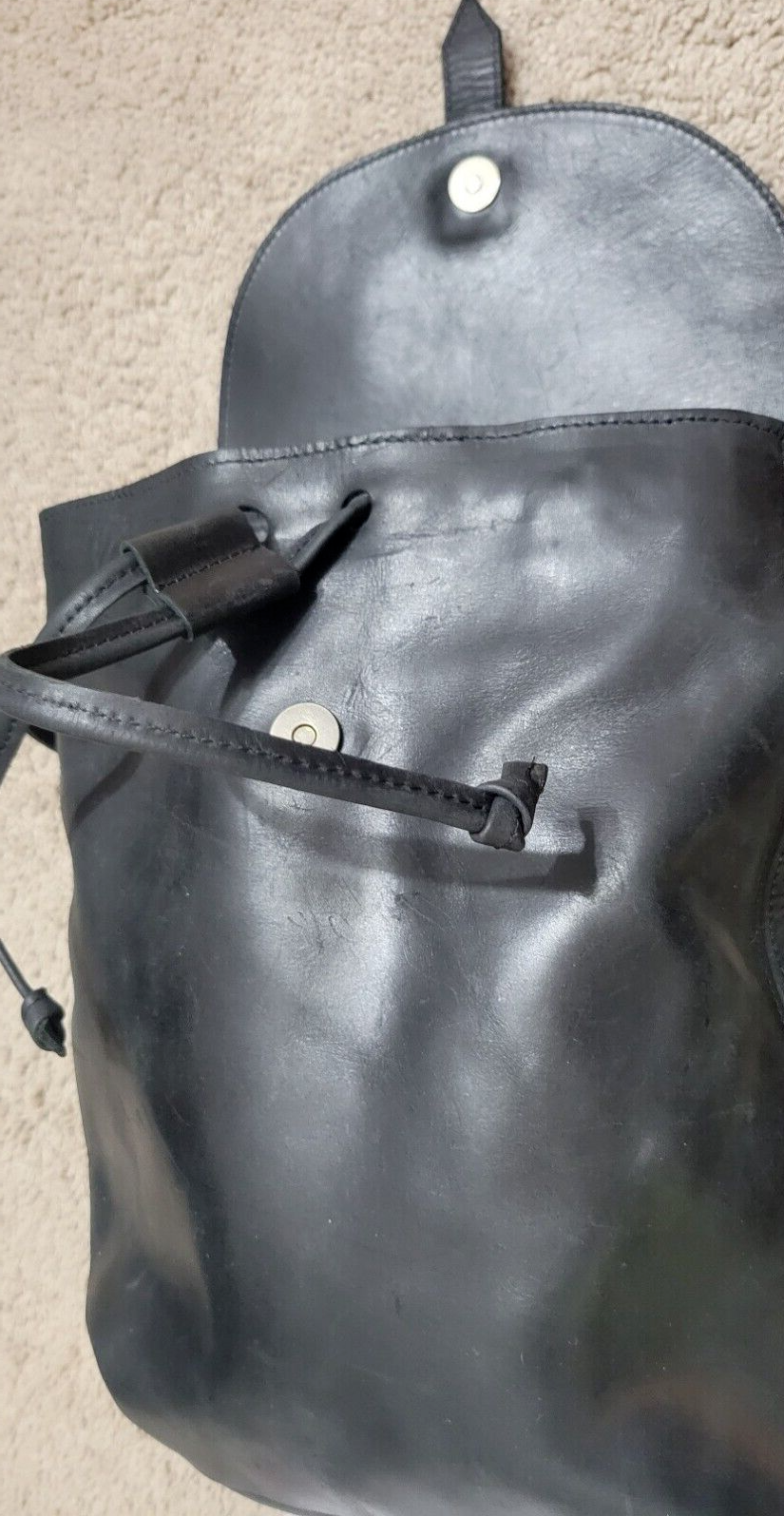 Able leather black backpack eBay