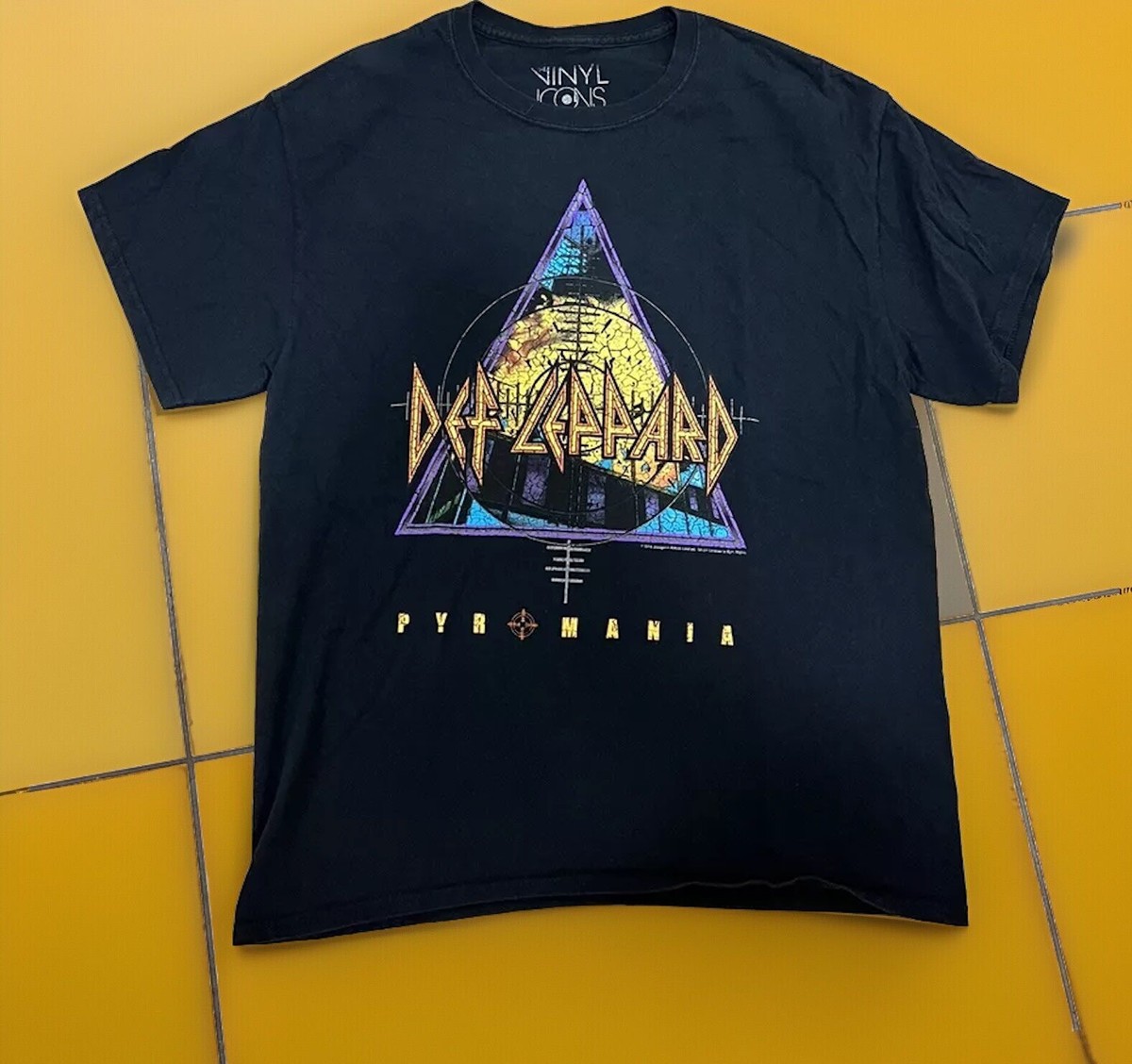 Def Leppard Pyromania Tour 1983 1984 Black Shirt Vinyl Icons 