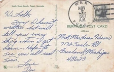 USS Pocono Military navy Soldier Mail Dan Hoover Freeland Michigan Postcard G53