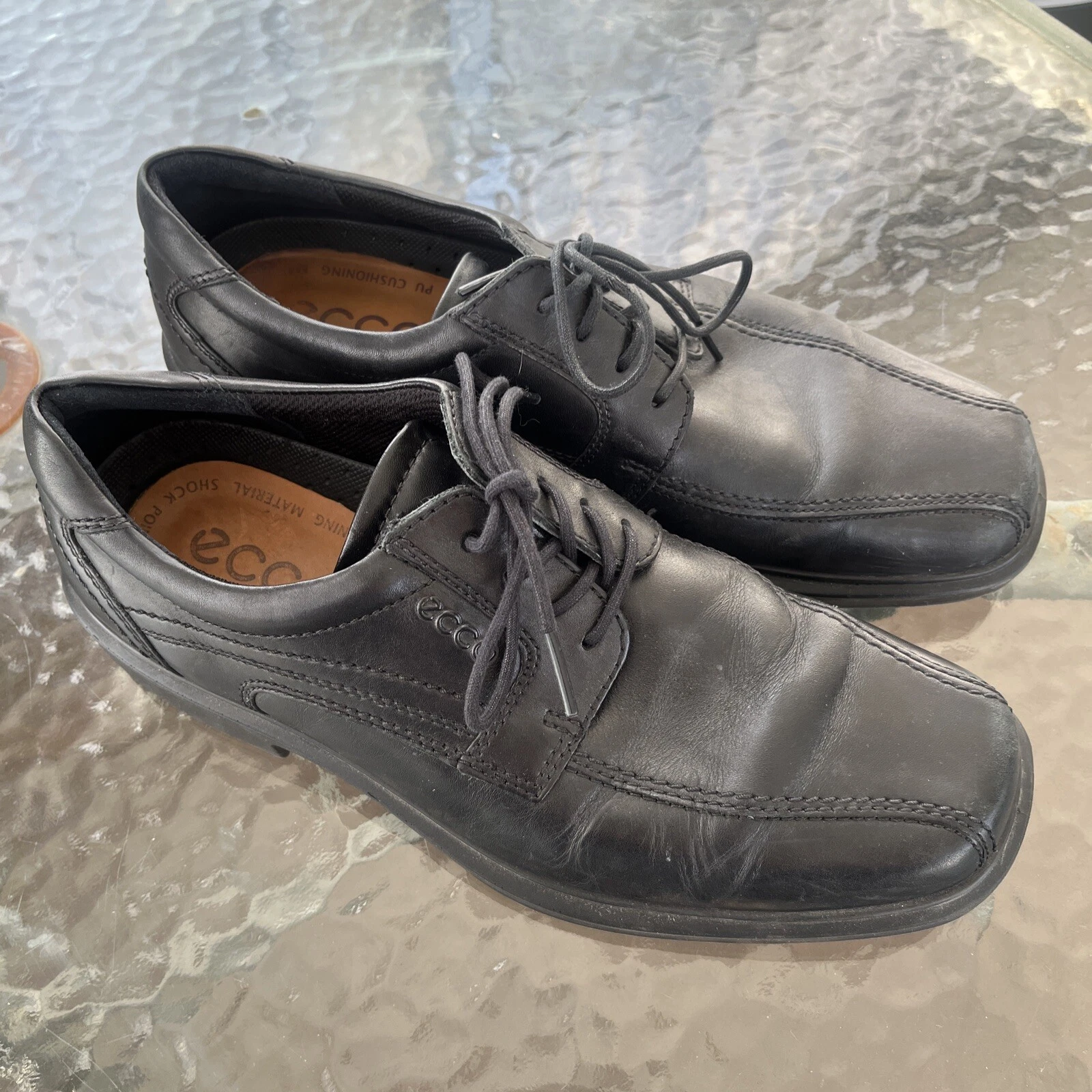 Mocassino ECCO da uomo nero in pelle taglia 42 9 US Driving Oxford Shock Point