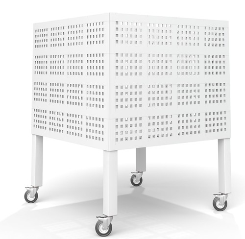 Carro de almacenamiento de pelota deportiva móvil 80x80x80cm - negro brillante - Imagen 6 de 8