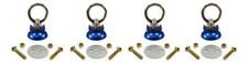 Pit Posse L Track Anchor Ring Aluminum Tie Down S Track Cargo Trailer- 4pc/Blue