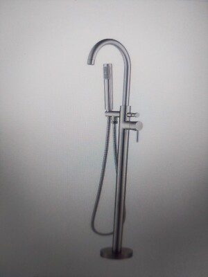 Votamuta 1-Handle Floor Mount Roman Tub Filler W/HandShower  Nickel Tf0047 (P)