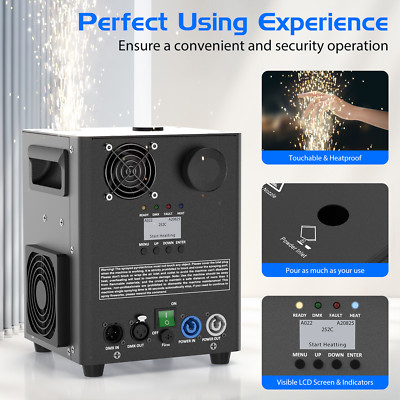 UKING 1200W Cold Spark Machine Stage Effect DMX Firework Machine Club Wedding