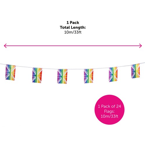 LOTE BANDERÍN BANDERA ARCO IRIS 10M ORGULLO GAY COLORES ARCO IRIS FESTIVAL ORGULLO MARCHA - Imagen 6 de 12