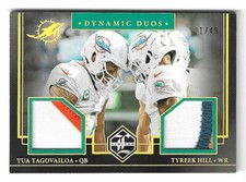 2023 Panini Limited #DD-MIA Dynamic Duos Tua Tagovailoa Tyreek Hill Patch /49