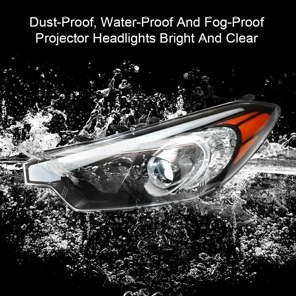 Par de montaje de faros halógenos sin LED L+R para Kia Forte Koupe LX EX 2014-2016 Foto 3 de 4