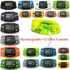 Rechargeable V2 IPS Backlight LCD Mod Nintendo Game Boy Advance GBA Game Console