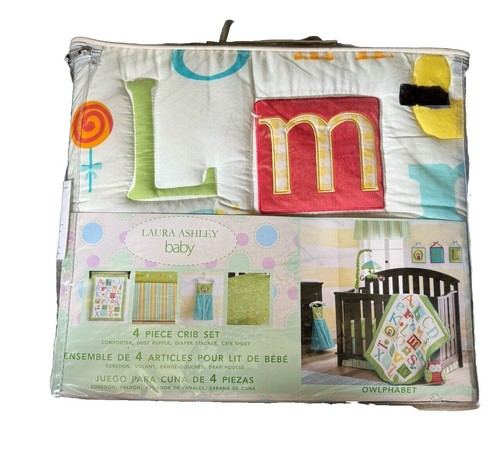 LAURA ASHLEY ELEPHANT PARADE CRIB QUILT SHEET RUFFLE VALANCE ART
