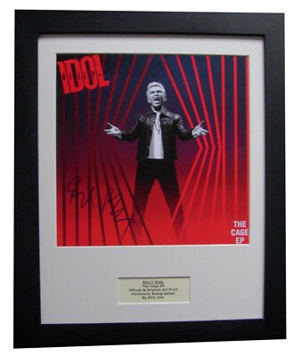BILLY IDOL+SIGNED+FRAMED+THE CAGE EP+WEDDING=100% AUTHENTIC+EXPRESS GLOBAL SHIP