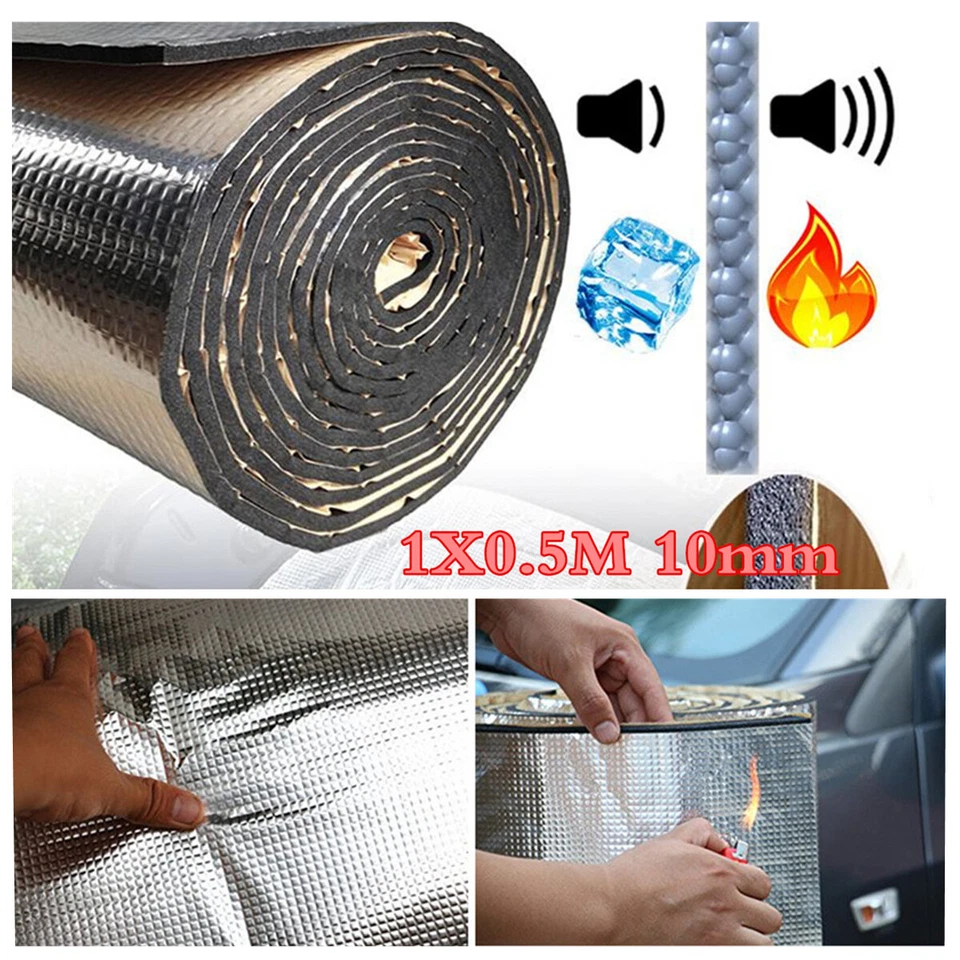 Alfombra amortiguadora de ruido de algodón con aislamiento térmico a prueba de sonido para cortafuegos de motor de automóvil 10 mm Foto 3 de 4