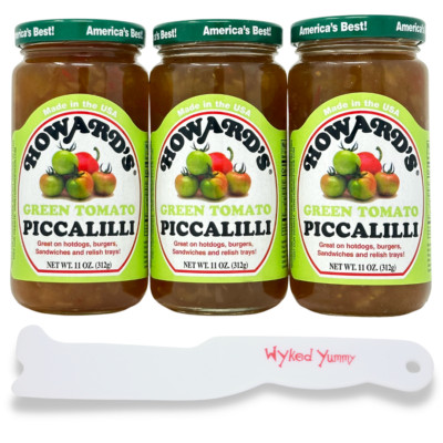 Howard's Green Tomato Piccalilli, 11 oz (Pack of 3) BONUS SPREADER
