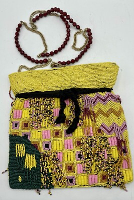 Zara Double Side Beaded Drawstring Bag Crossbody Absolutely Beautiful