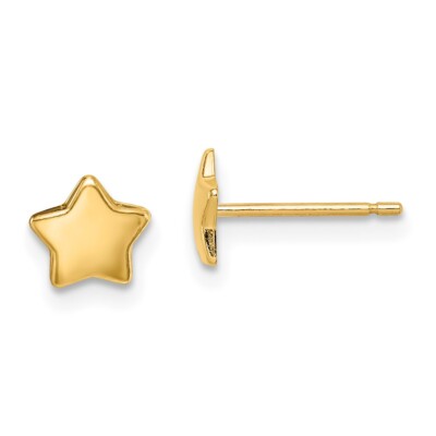 Real 14kt Yellow Gold Madi K Star Post Earrings