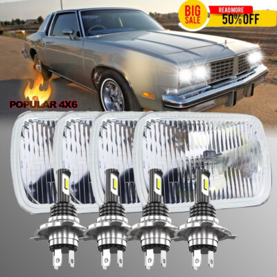 4x 4x6'' Led Headlights Hi/Lo Beam fit 1980 - 1988 Oldsmobile Cutlass Supreme