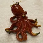 Ceramic Octopus Hanging Ornament Red Small 3 Inch nautical Decor — photo 2