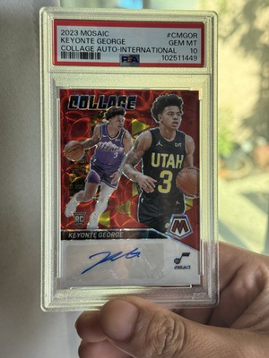 #ad 2023 24 Mosaic Collage Auto International Keyonte George RC PSA 10 $165.00