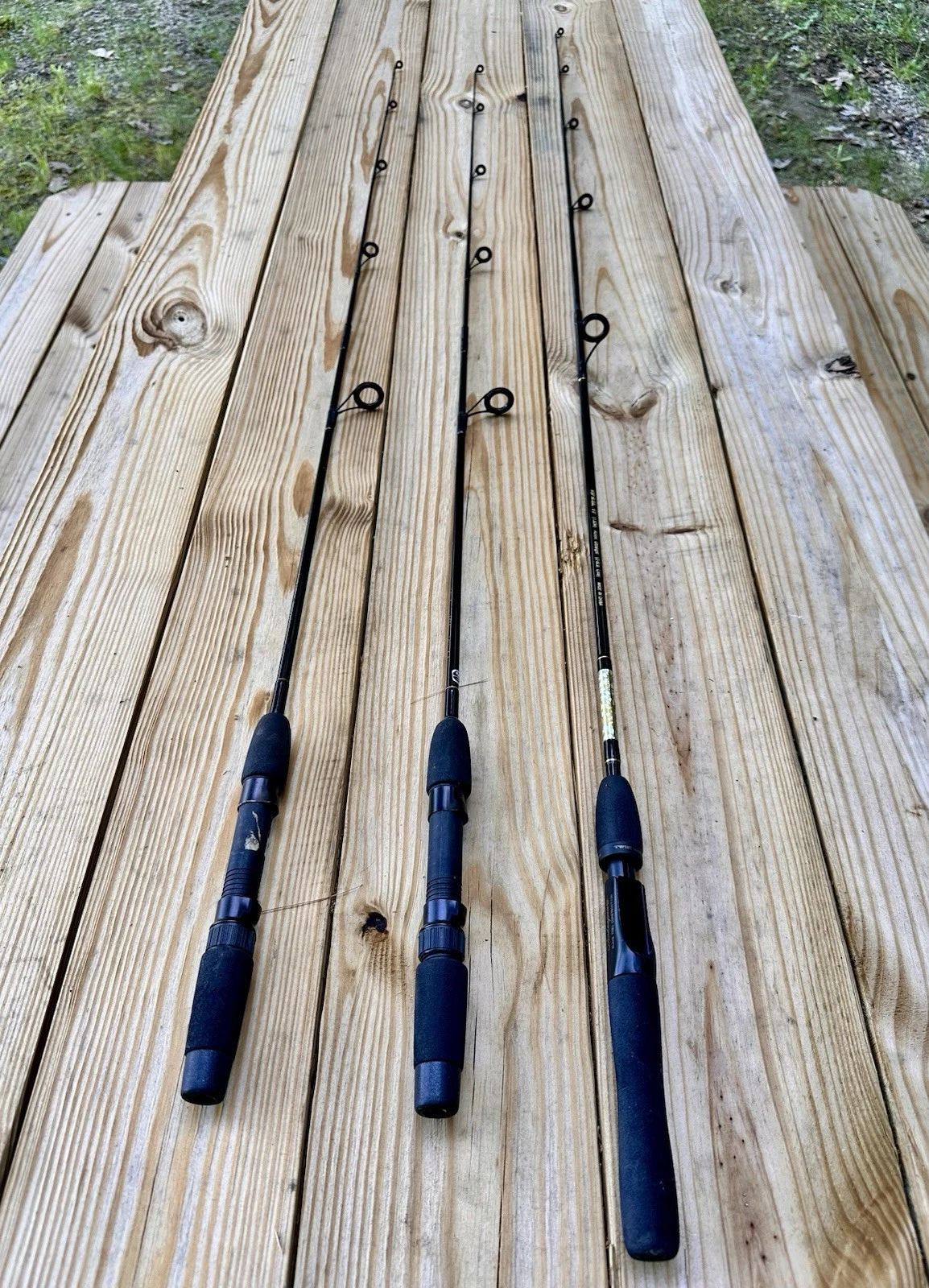 Lot Of 3 Two-piece spinning Rods -2 Shimano FX-2450 & 1 Shakespeare RSP 50