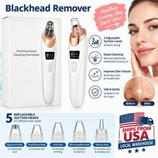 Electric Blackhead Remover Pore Vacuum Face Cleaner Pimple Removal with 5 Heads