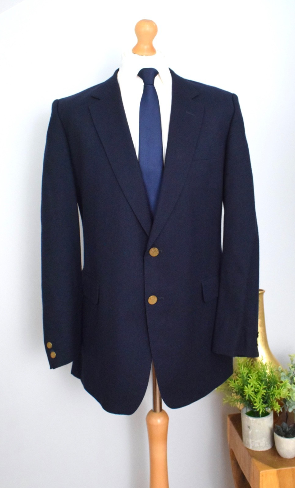 FILA Giacca GIEVES & HAWKES su misura Royal Artillery bottoni oro taglia 42R 52R XL blu navy