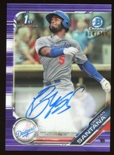 2019 Bowman Chrome Christian Santana 1st Bowman Auto Purple REF /250