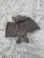 Jellycat Bashful Bat Soft Gray Plush 8 Inch Size Retired Halloween Season Plush
