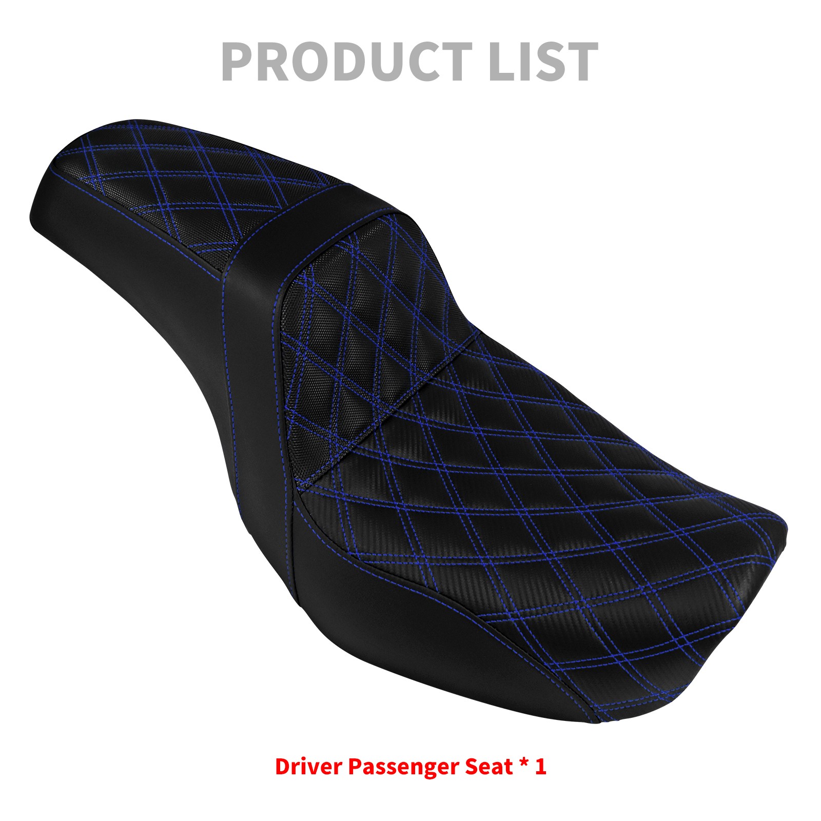 Blue Stitching Driver Passenger Seat Fits For Harley Dyna Wide Super Glide 06-17