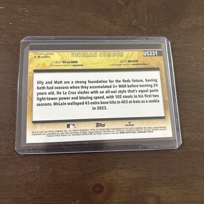 2025 Topps Update Cincinnati Reds Elly De La Cruz Matt McClain