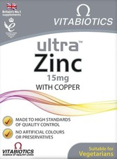 Vitabiotics Ultra Zinc 15mg & Copper 60 Tablets Immune Support Exp 12/2029