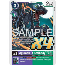 4X Agumon (X Antibody) BT22-068 Uncommon Cyber Eden NM Digimon CCG