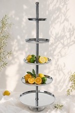 Etagere Servierst&auml;nder Aluminium XXL 170 cm 5 Etagen Dekost&auml;nder Gesch&auml;ft Deko